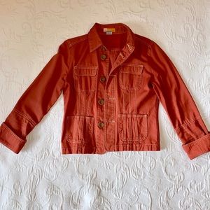 Anthropologie Tulle burnt orange jacket